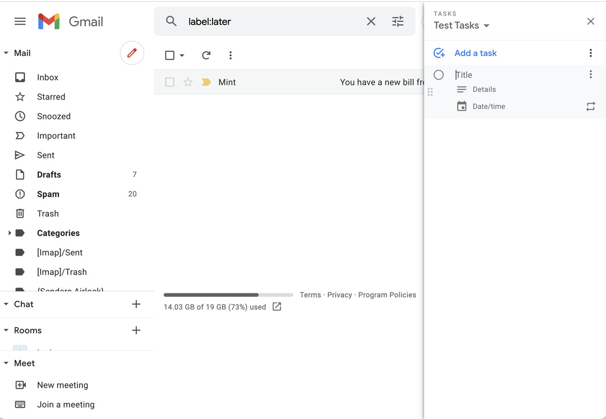 Google Task giúp sắp xếp và ưu tiên công việc của bạn với công việc ngay trong giao diện Gmail