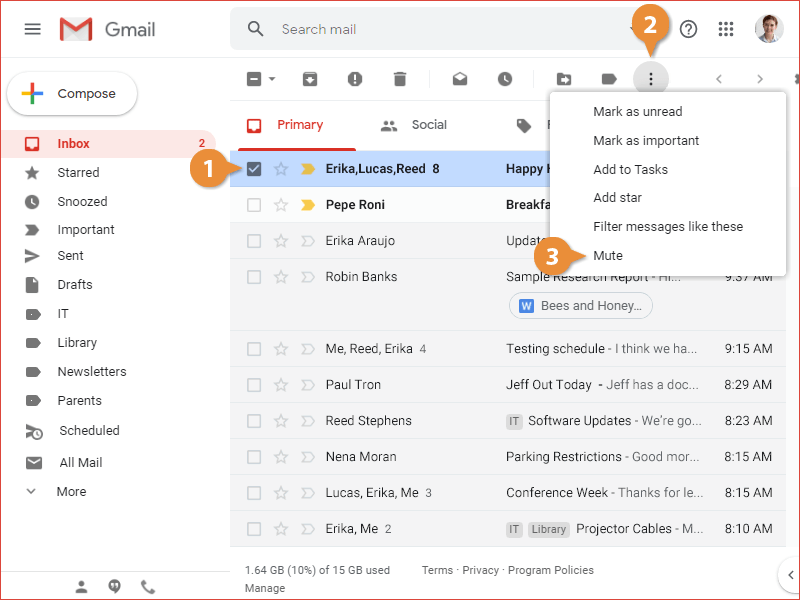 Tập trung hơn với tính năng tắt tiếng của Gmail