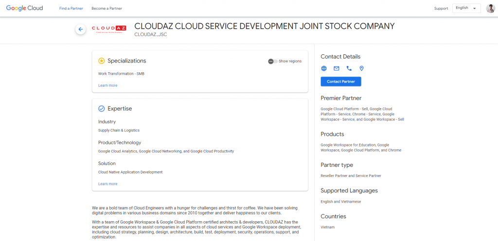 Google Cloud Partner Certificate - CloudAZ