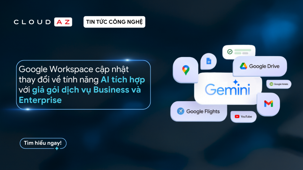 Google AI tích hợp trong giá gói dịch vụ Google Workspace