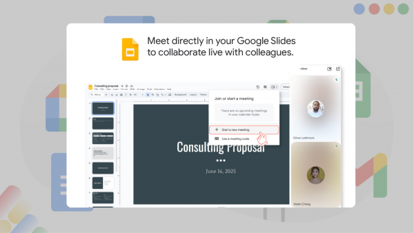 Gemini trong Google Slide: thúc đẩy sáng tạo và tương tác trực tiếp với tính năng họp mặt 