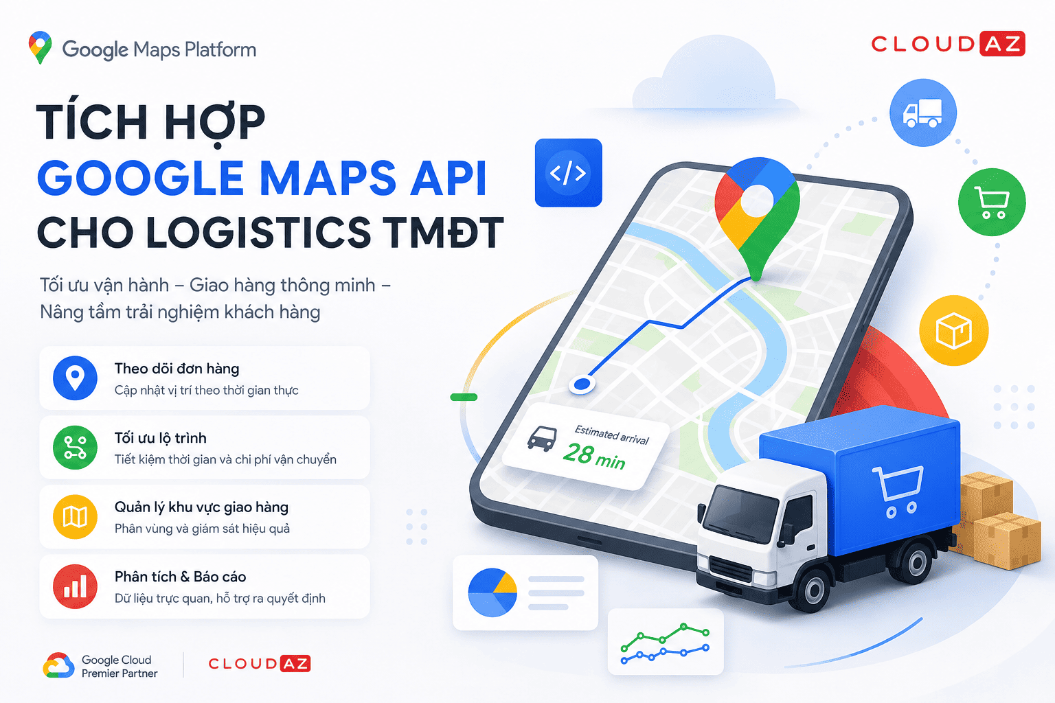 Google Maps API để tối ưu logistics.