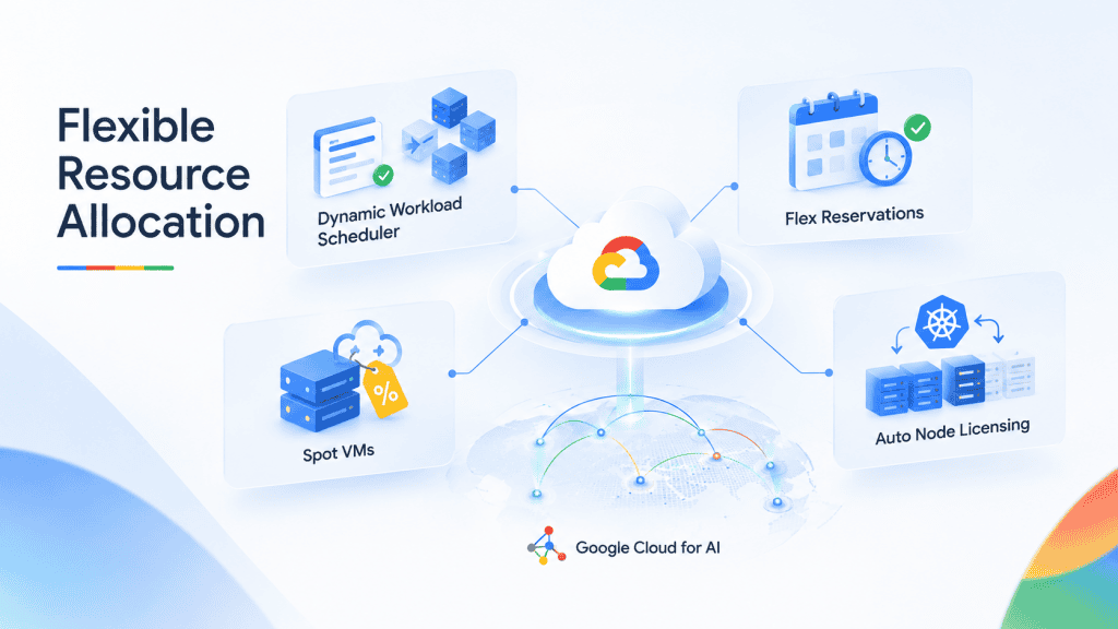 Sơ đồ chiến lược cấp phát tài nguyên linh hoạt trên Google Cloud.